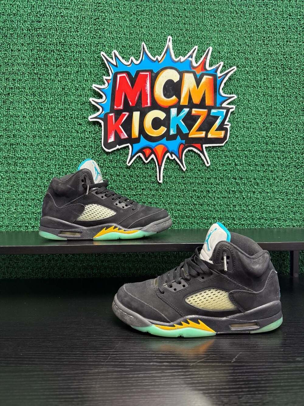 Air Jordan 5 Retro GS Aqua Youth Size 5.5/7W Pre-Owned: Good